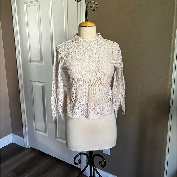 Zara lace l/s blouse - Picture 1 of 7